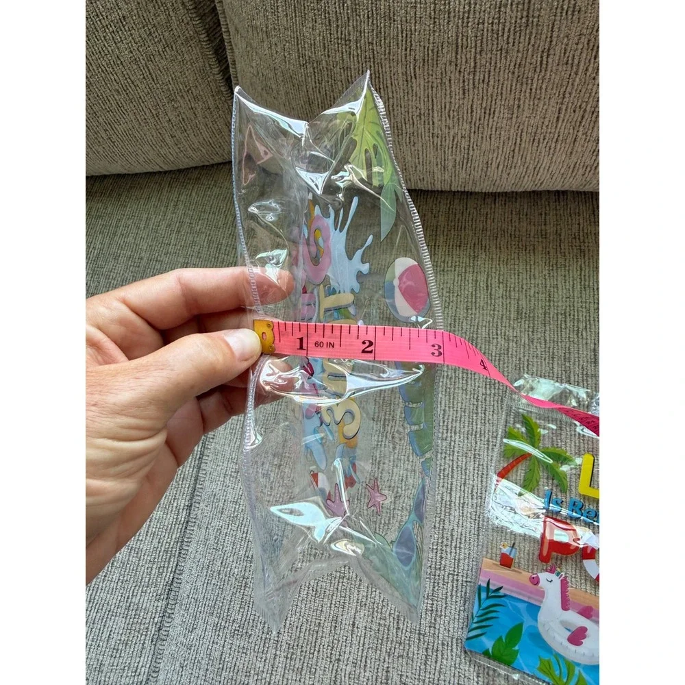 Summer‎ Pool Party Clear PVC Favor Bags Lot of 10 Tropical Beach Theme Reusable